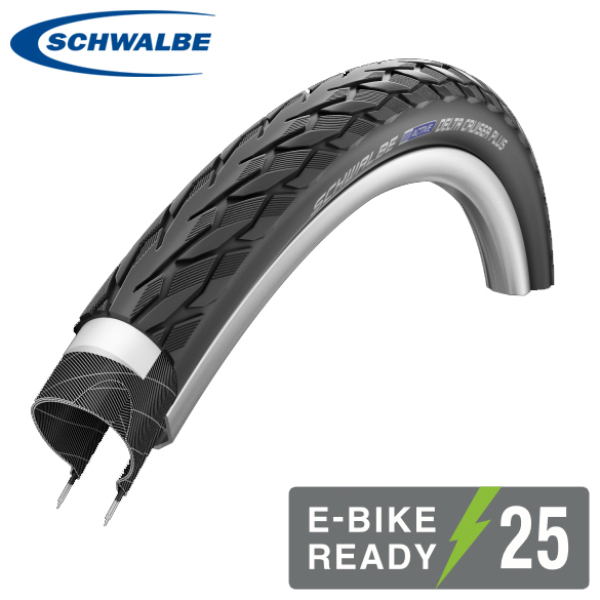 Schwalbe 28x1 5/8x1 1/4 Delta Cruiser Plus RS 1110107 Zwart