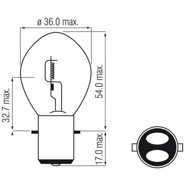 Bosma Lamp 12V-35/35W BA20D 5015 p/st Transparant|Wit