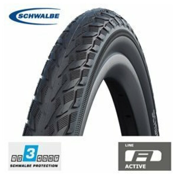 Schwalbe BTB DELTA CRUISER ZW/REFL. Zwart