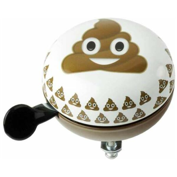 Widek Bel ding dong Emoticon Poo per stuk op kaart Wit/Bruin