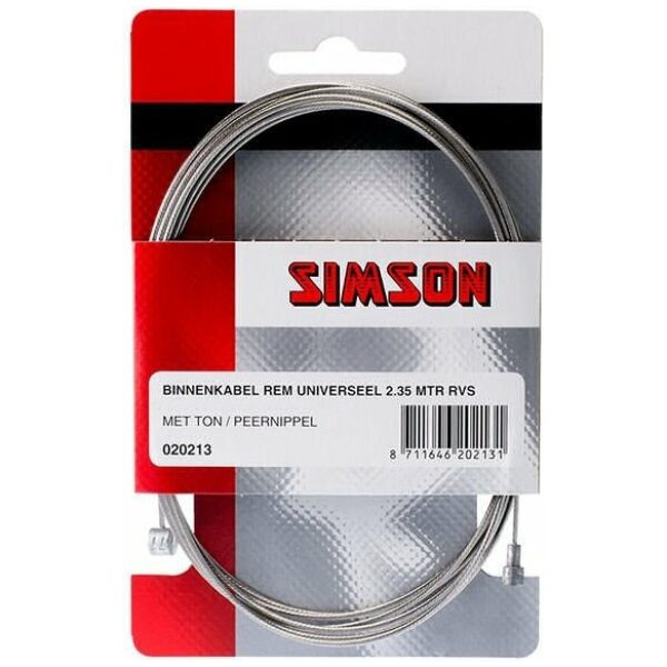 Simson BINNENREMKABEL RVS 020 Grijs