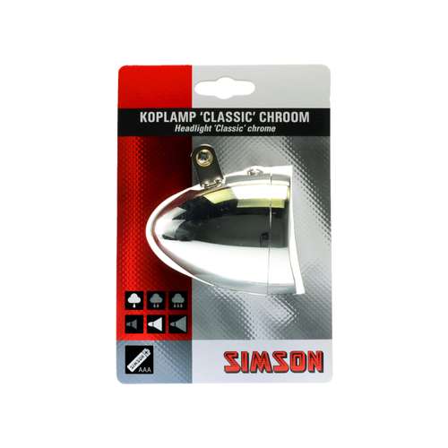 Simson Koplamp Chroom Zwa Simson KOPLAMP CHROOM Zwart - Afbeelding 3