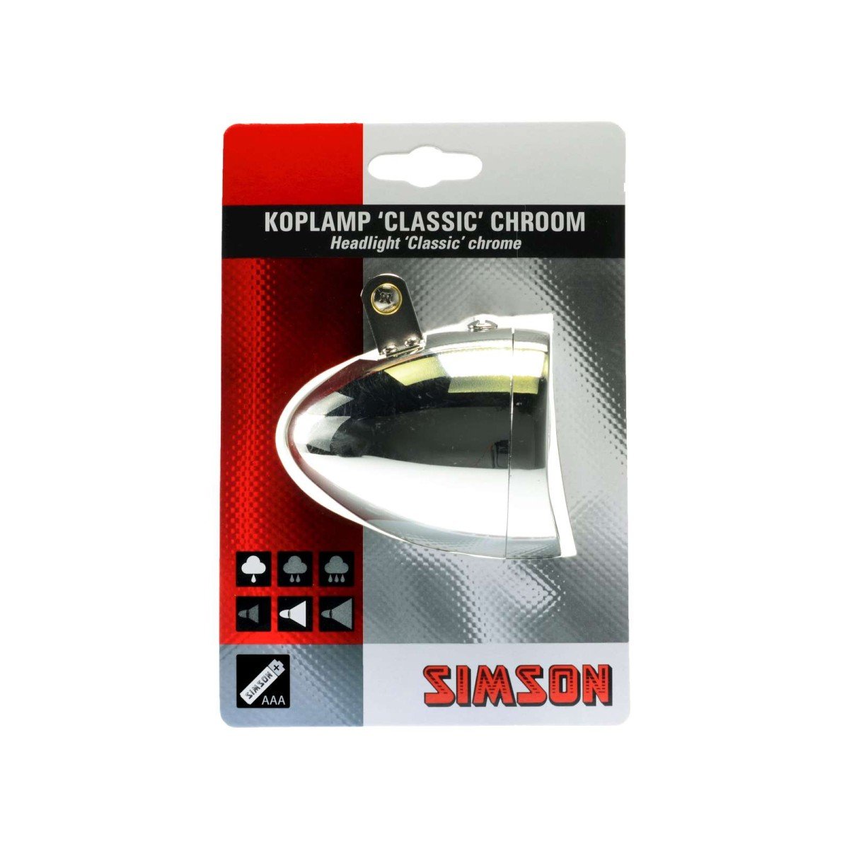 Simson Koplamp Chroom Zwa Simson KOPLAMP CHROOM Zwart