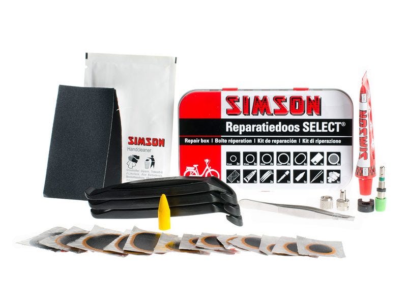 Simson reparatiedoos Select per stuk met transp ophangclip Zwart-rood - Afbeelding 2