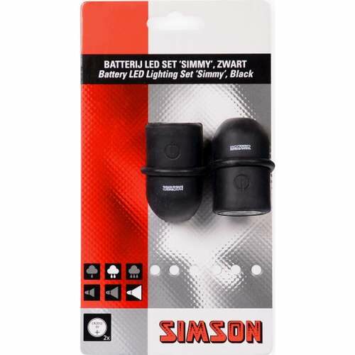 Simson batterij led set simmy/zwart,3 led's, Zwart - Afbeelding 2